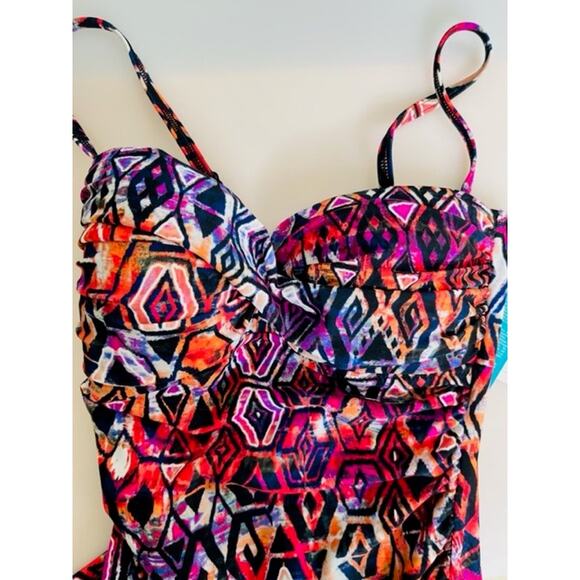 Gottex Profile multi/pink tankini swim suit top women's size 6 - NWT - Picture 5 of 6